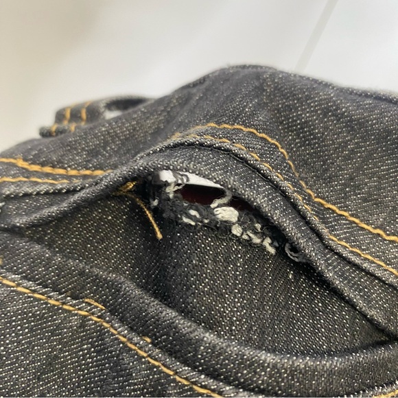 Vintage Y2k Streetwear Society Low Rise Pocket Front Dark Denim Jeans Size 7 - Picture 6 of 6